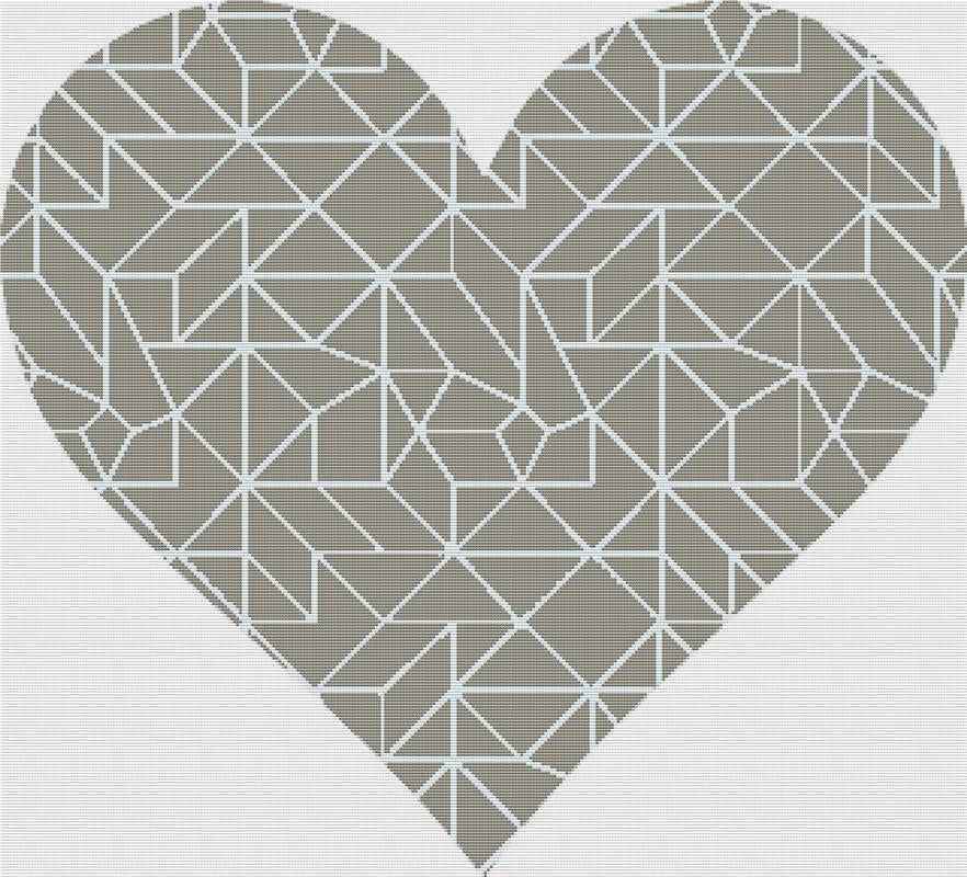 Linear Heart - X Squared Cross Stitch