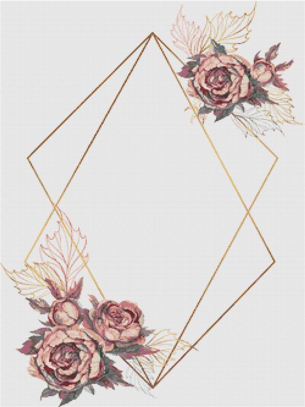 Geometric Flower Frame - X Squared Cross Stitch
