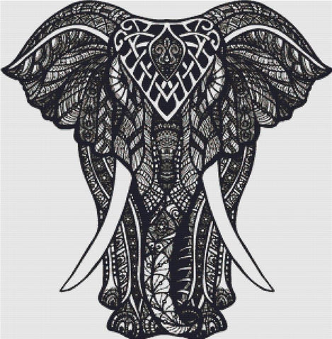 Decorative Elephant - X Squared Cross Stitch