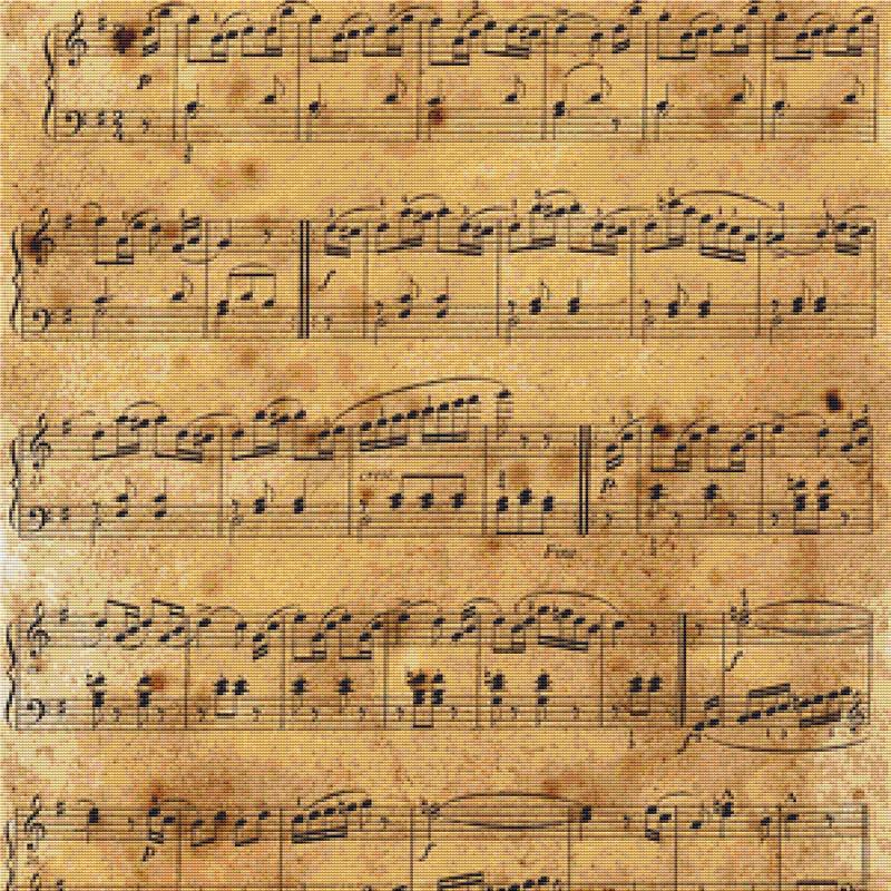 Antique Sheet Music - X Squared Cross Stitch