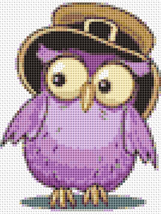Cute Owls VIII - X Squared Cross Stitch