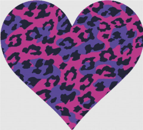 Leopard Print Heart - X Squared Cross Stitch