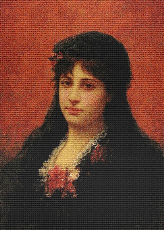 Portrait Of A Spanish Woman - X Squared Cross Stitch