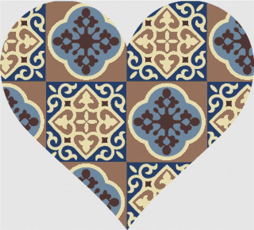 Moroccan Star Heart - X Squared Cross Stitch