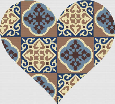 Moroccan Star Heart - X Squared Cross Stitch