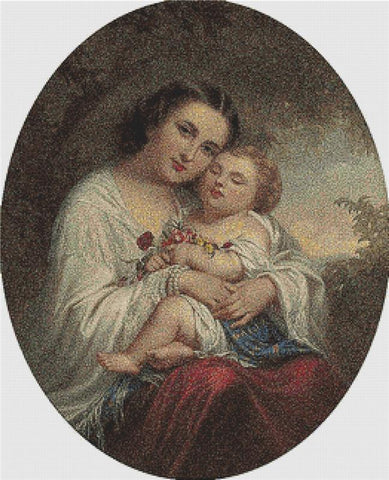 Mother And Child - X Squared Cross Stitch