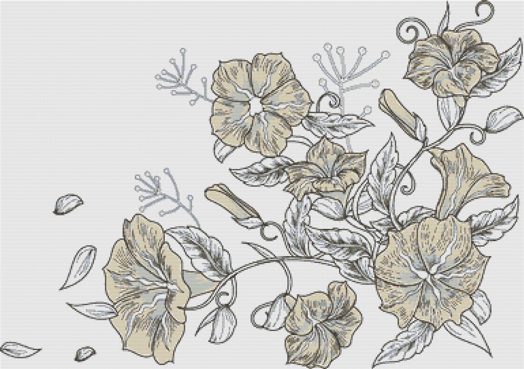 Petunias - X Squared Cross Stitch