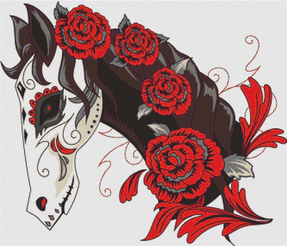 Day Of The Dead Horse - X Squared Cross Stitch