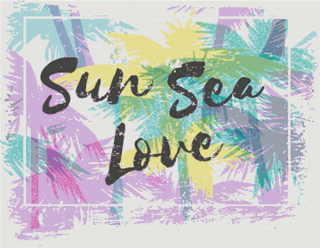 Sun Sea Love - X Squared Cross Stitch