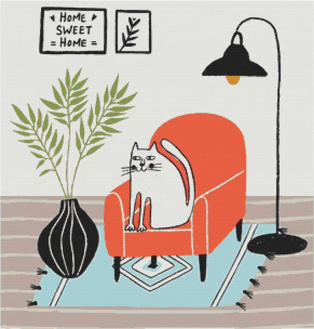 Comfortable Cat - X Squared Cross Stitch