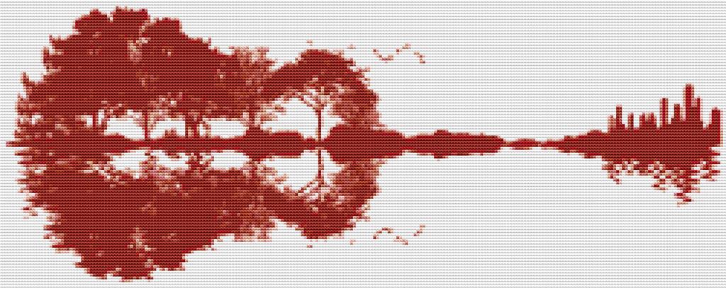 Guitar Landscape: Rust - X Squared Cross Stitch