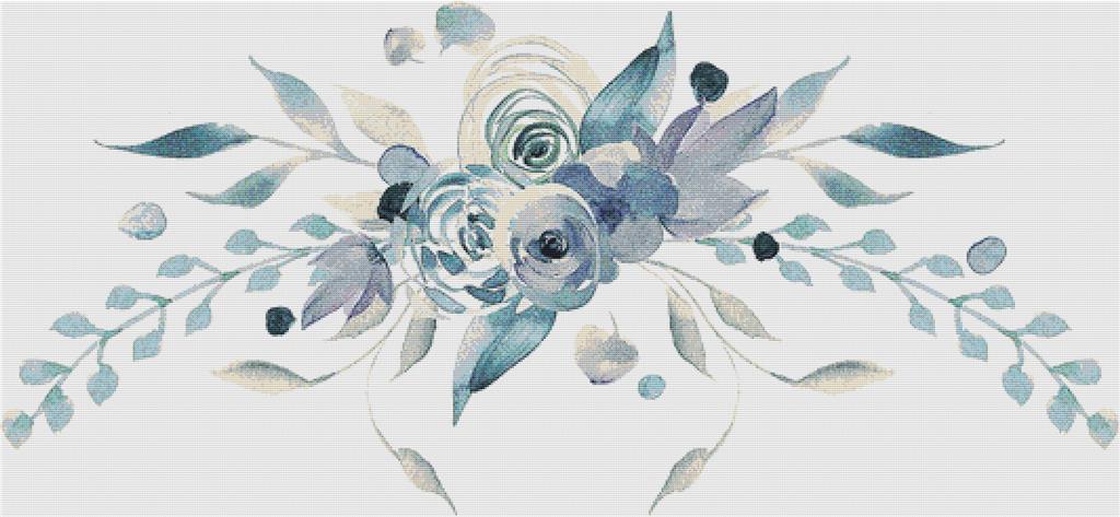 Watercolour Floral Arrangement - X Squared Cross Stitch