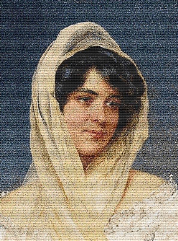 Portrait Of A Young Lady With Veil - X Squared Cross Stitch