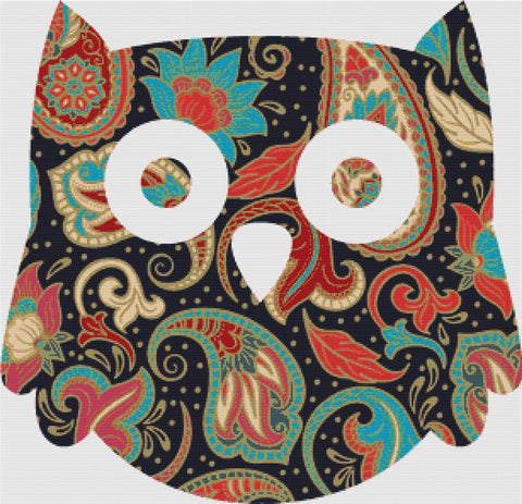 Indian Paisley Owl - X Squared Cross Stitch