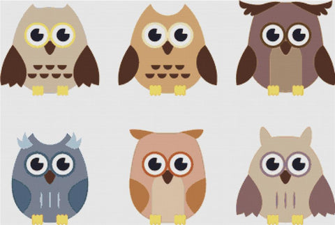 Six Owls - X Squared Cross Stitch