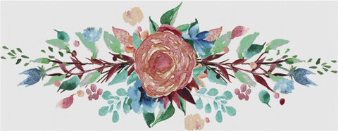 Floral Watercolour Banner - X Squared Cross Stitch