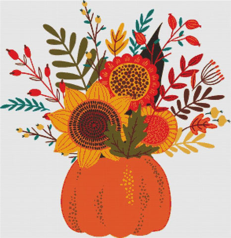 Autumn Pumpkin Bouquet - X Squared Cross Stitch