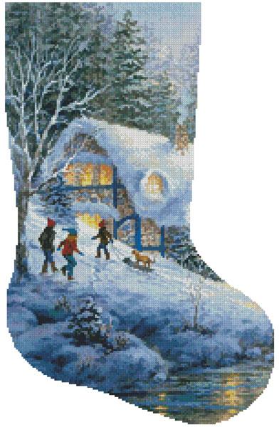 Winter Frolic Stocking (Right) - Artecy Cross Stitch