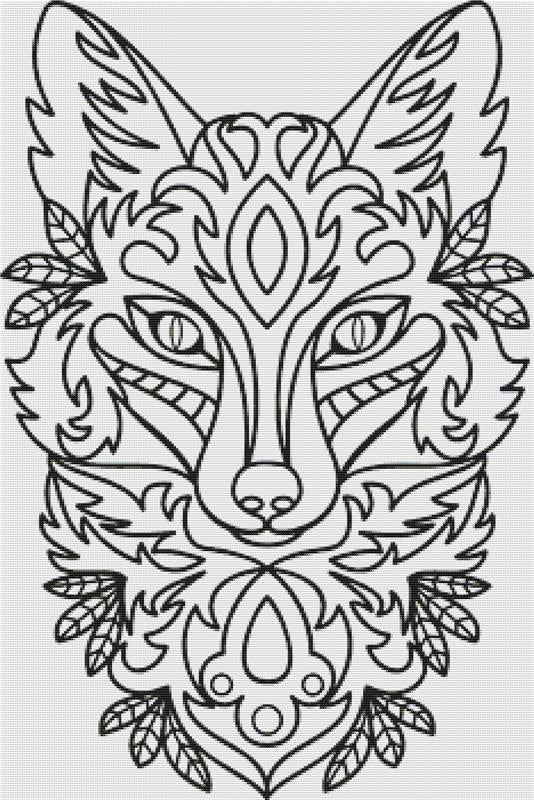 Line Art Fox - X Squared Cross Stitch