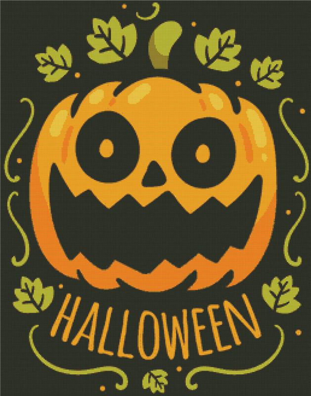 Spooky Halloween Pumpkin - X Squared Cross Stitch