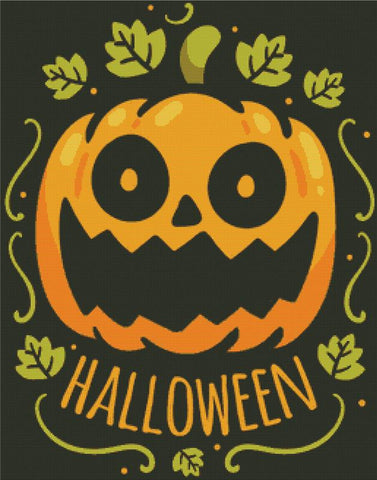 Spooky Halloween Pumpkin - X Squared Cross Stitch