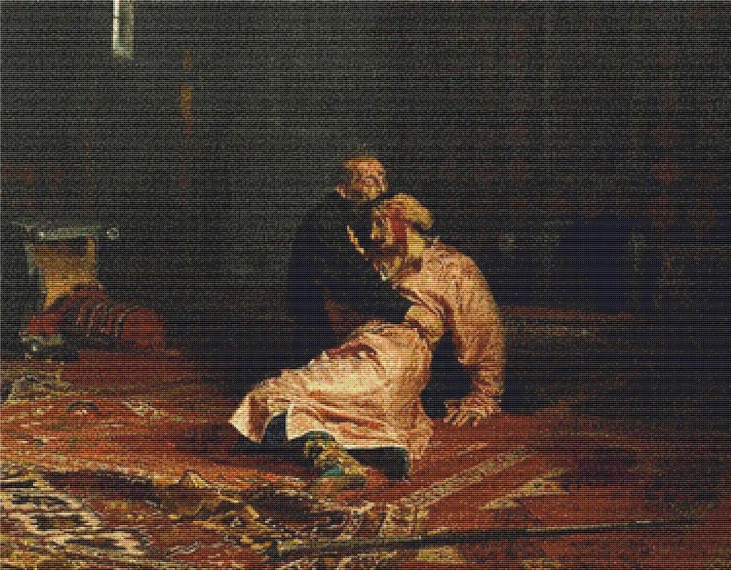 Ivan The Terrible And His Son Ivan - X Squared Cross Stitch
