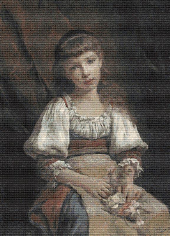Girl With Flowers - X Squared Cross Stitch