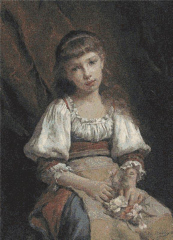 Girl With Flowers - X Squared Cross Stitch