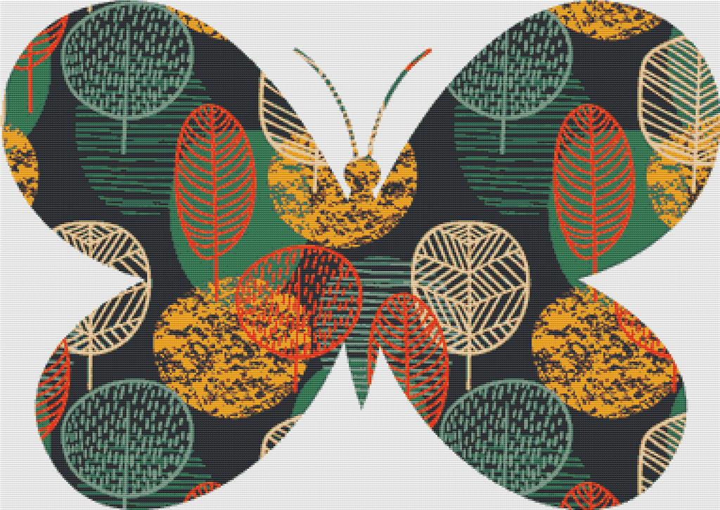 Autumn Tree Butterfly - X Squared Cross Stitch