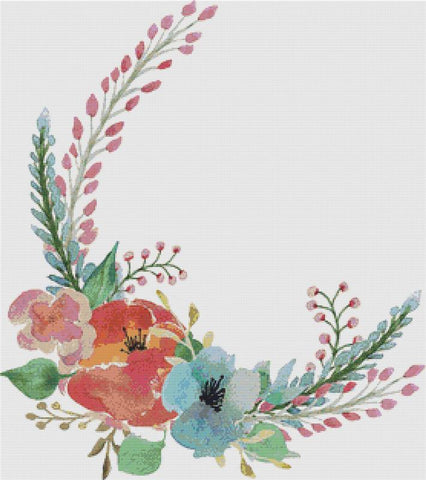 Spring Watercolour Arrangement - X Squared Cross Stitch
