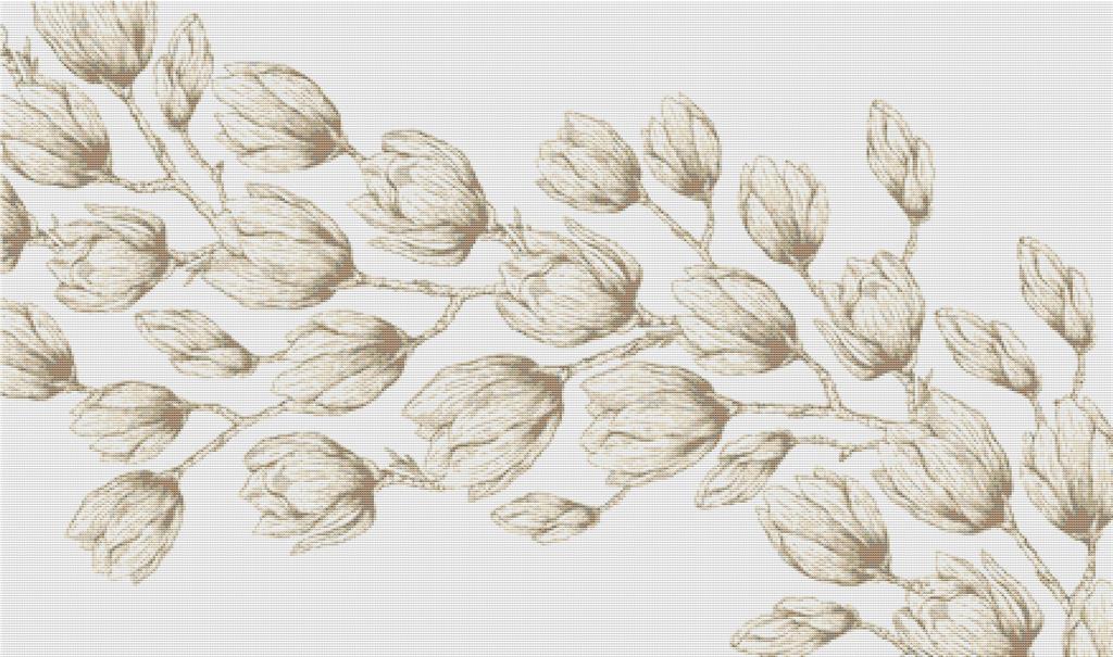 Branch Of Beautiful Flowers - X Squared Cross Stitch