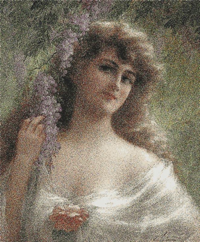A Maiden Under The Wisteria - X Squared Cross Stitch