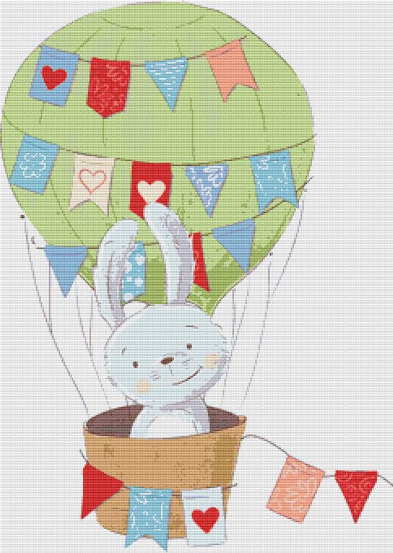 Rabbit In A Balloon - X Squared Cross Stitch