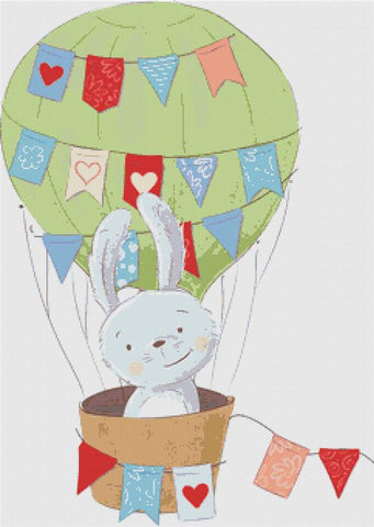 Rabbit In A Balloon - X Squared Cross Stitch