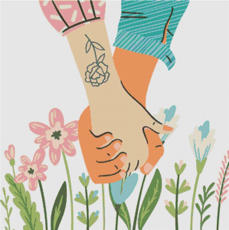 Hand Holding - X Squared Cross Stitch