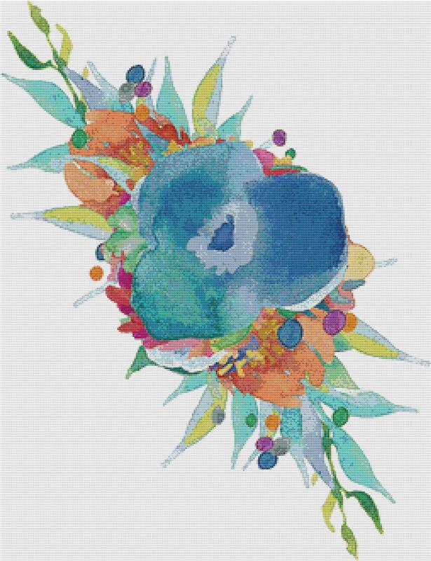 Dreamy Watercolour Flowers - X Squared Cross Stitch