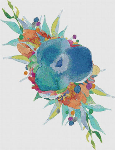 Dreamy Watercolour Flowers - X Squared Cross Stitch