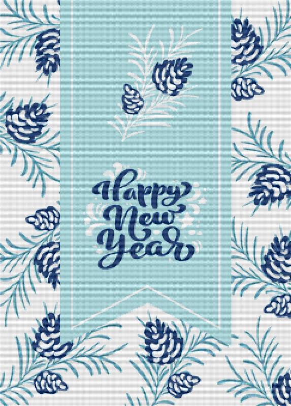 Happy New Year I - X Squared Cross Stitch