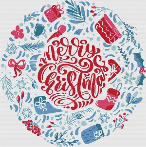 Merry Christmas Circle - X Squared Cross Stitch