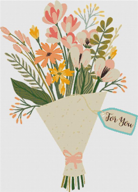 Gift Of Flowers - X Squared Cross Stitch