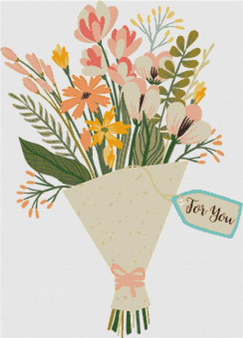 Gift Of Flowers - X Squared Cross Stitch