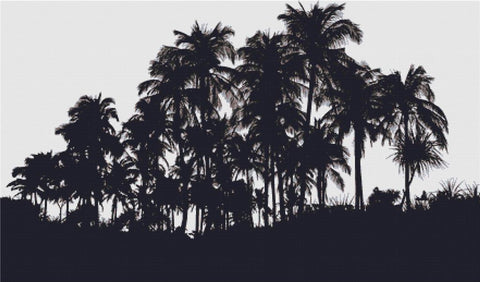 Silhouette Of Palm Trees - X Squared Cross Stitch
