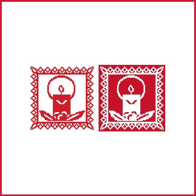 Christmas Stencil Ornament: Candle - Cross Stitch Wonders