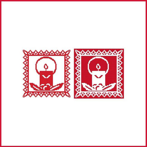 Christmas Stencil Ornament: Candle - Cross Stitch Wonders