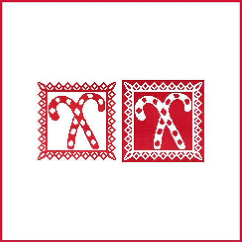 Christmas Stencil Ornament: Candy Canes - Cross Stitch Wonders