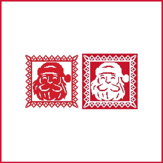 Christmas Stencil Ornament: Santa - Cross Stitch Wonders