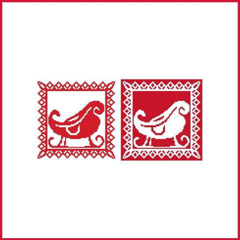 Christmas Stencil Ornament: Sleigh - Cross Stitch Wonders