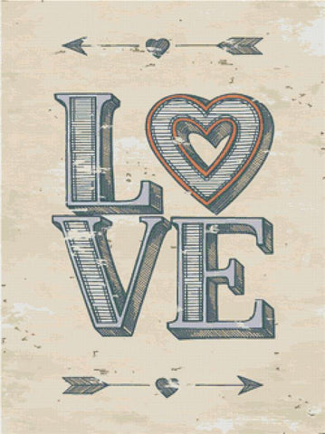 Love Poster - X Squared Cross Stitch