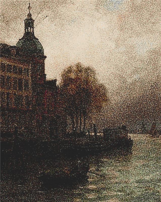View Of Paris From The River Seine - X Squared Cross Stitch