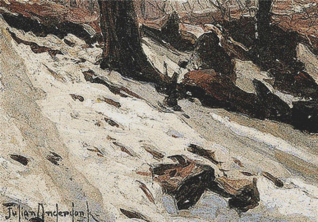 Snow Near The Cave - X Squared Cross Stitch